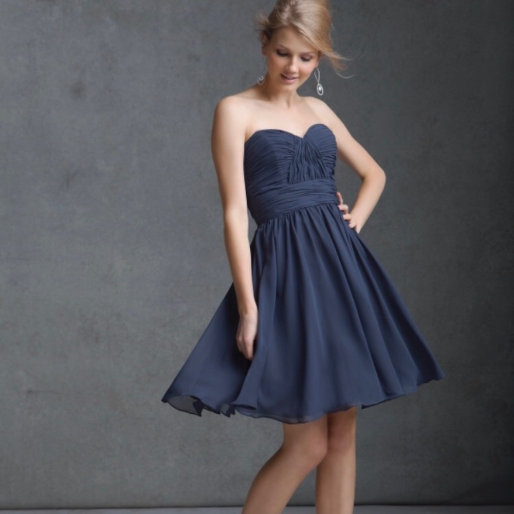 Mori Lee Chiffon Gray Dress size 10